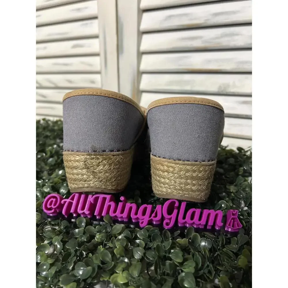 Dansko Vegan blue Slip-On Wedge Clogs Embroidered Floral 10 - Picture 5 of 8